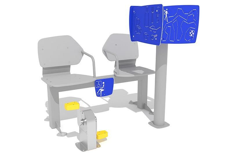 Zestaw podwójny ławka z rowerkiem i tablicami do ćwiczenia pamięci 1  